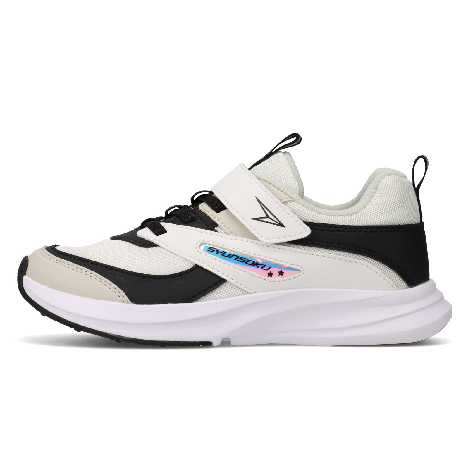 瞬足 LJ-848 黒/白｜女の子向け｜幅広3E＆グリップ力で安定して走れる