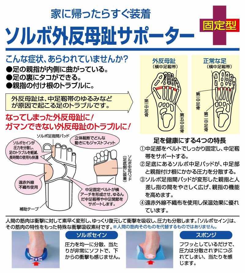 ソルボ外反母趾サポーター 固定型