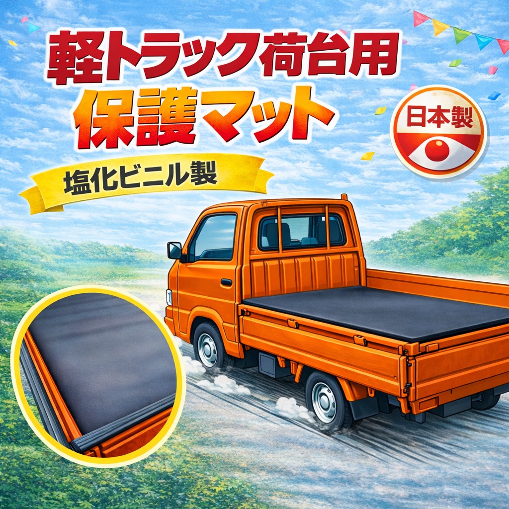 [MATK-F001]軽トラマット　黒色　１本【規格 2.0mm x 1,400mm x 2,040mm】