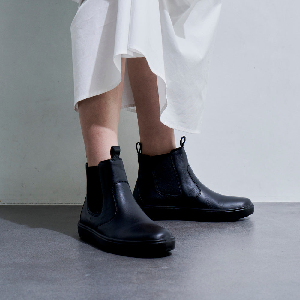 アキレス・ソルボ N 516 黒｜ミニマル レザーサイドゴアブーツ