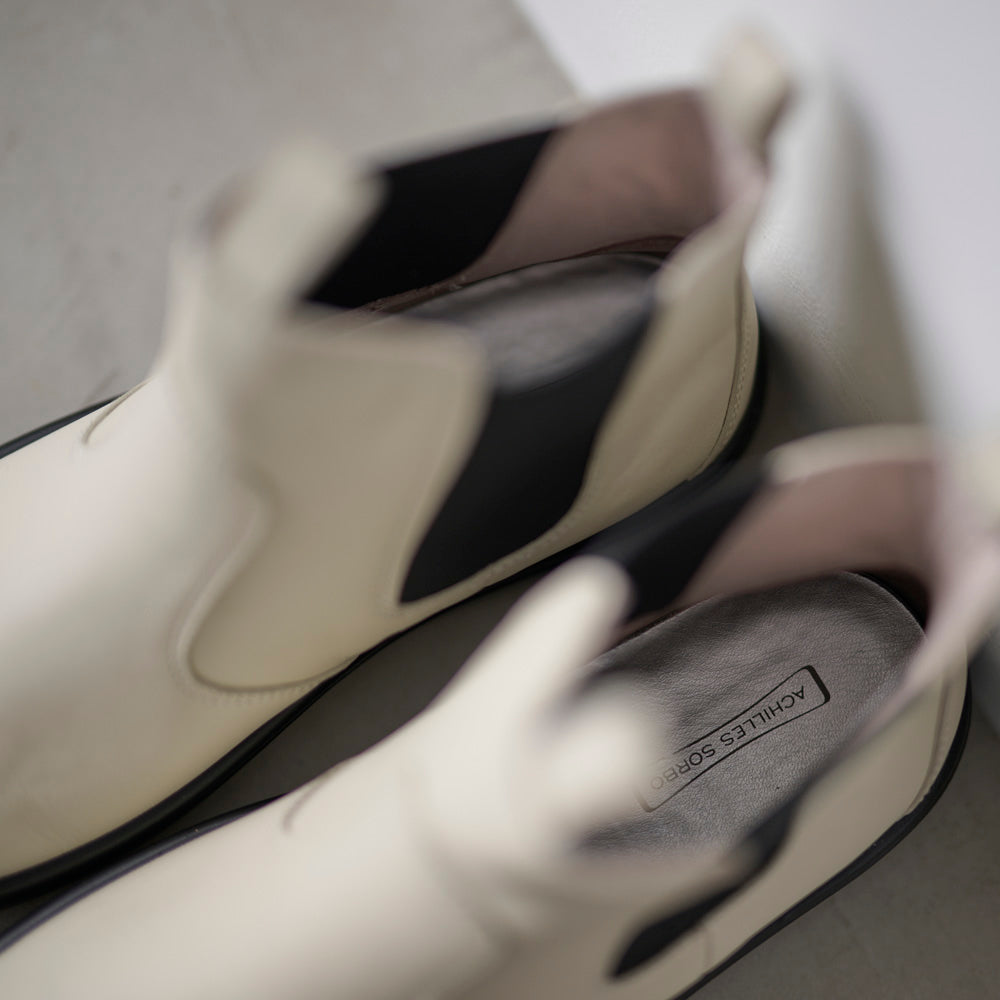 アキレス・ソルボ N 516 オフホワイト｜ミニマル レザーサイドゴアブーツ