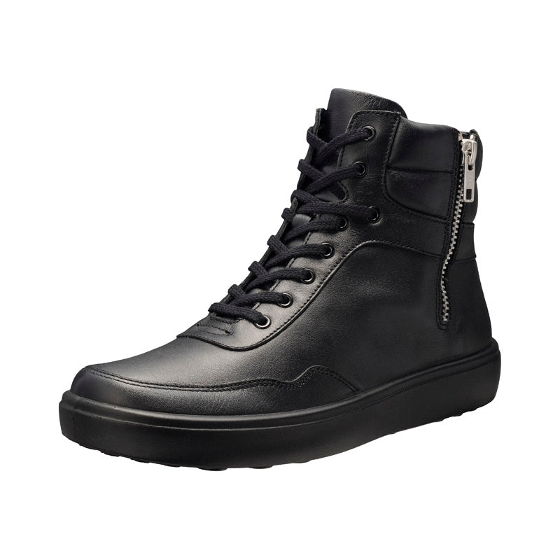 アキレス・ソルボ N 517 黒｜ミニマル レザーハイカットスニーカー