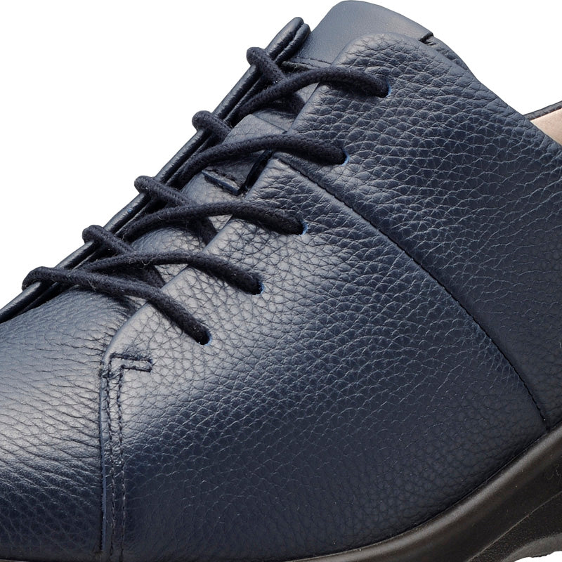 アキレス・ソルボ C 347 ネービー｜牛革4Eファスナー付きシューズ