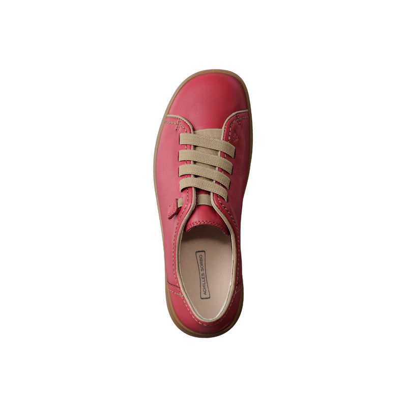 アキレス・ソルボ C 558 レッド｜牛革3Eゴム紐スリッポン｜撥水