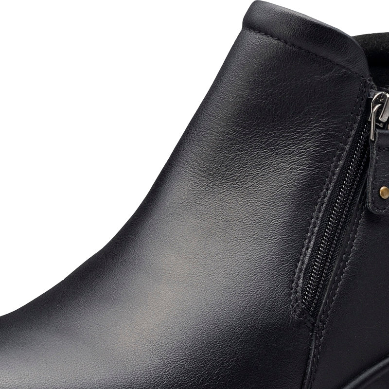 アキレス・ソルボ C 570 黒｜牛革4Eショートブーツ｜撥水