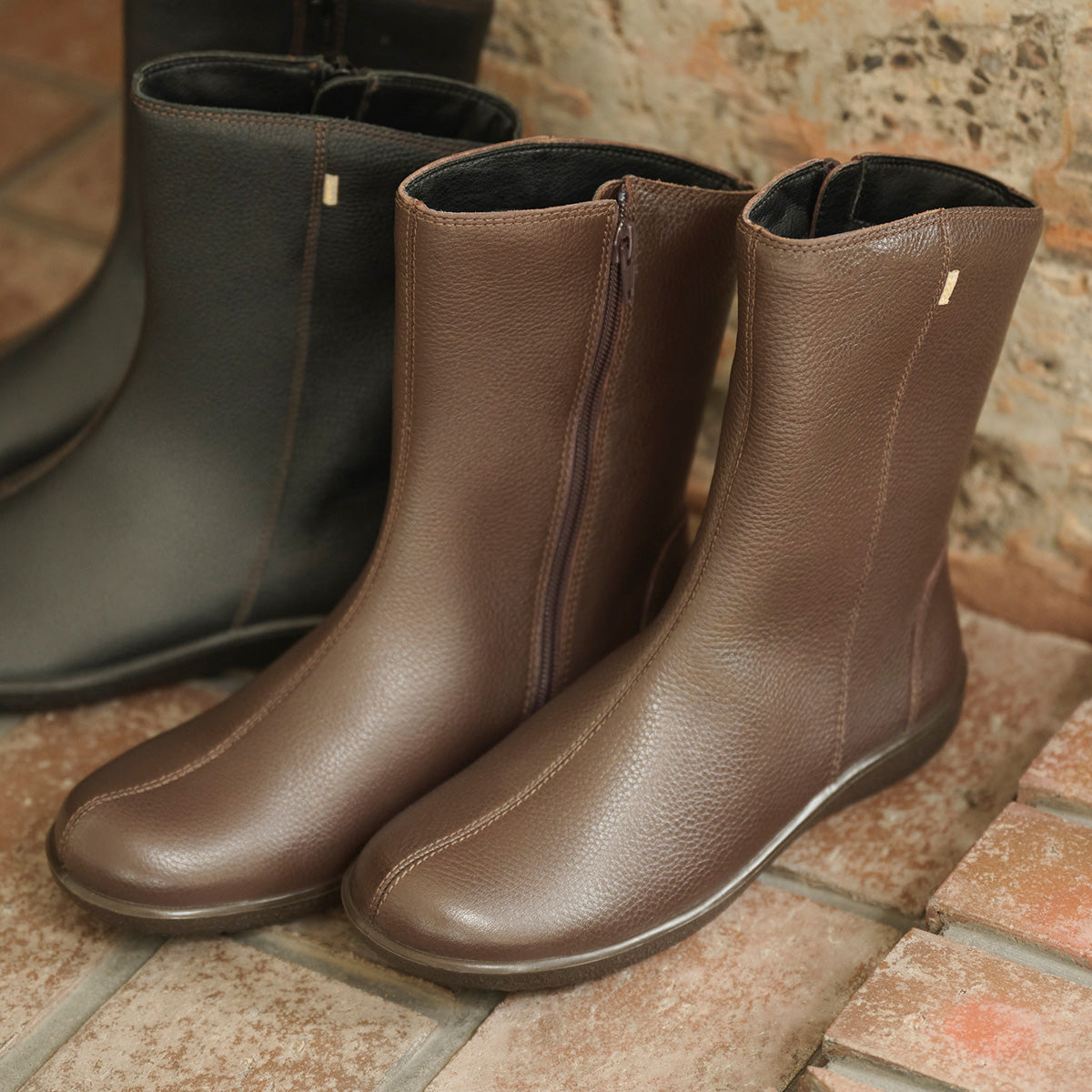 アキレス・ソルボ C 571 コーヒー｜牛革3Eブーツ｜撥水