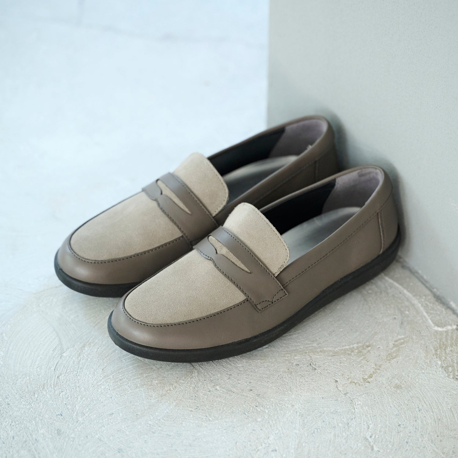 アキレス・ソルボ C 601 チャコール/スエードグレー｜牛革2E コイン