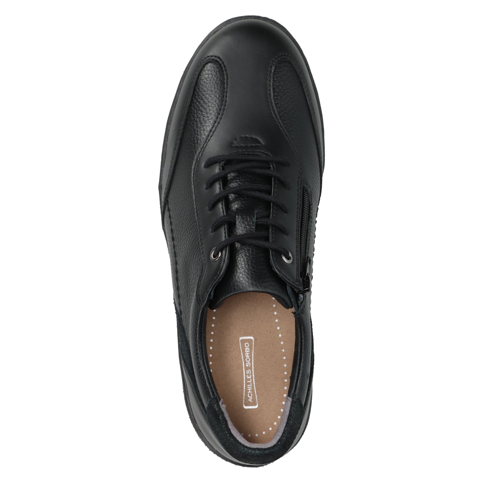 アキレス・ソルボ H 619 黒｜ラメアクセントが上品な牛革厚底レース