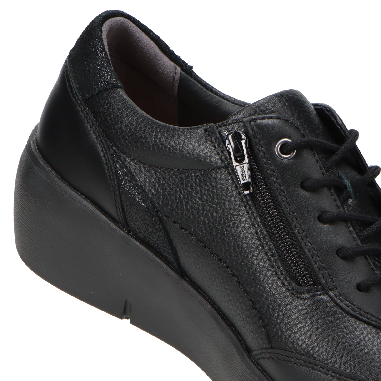 アキレス・ソルボ H 619 黒｜ラメアクセントが上品な牛革厚底