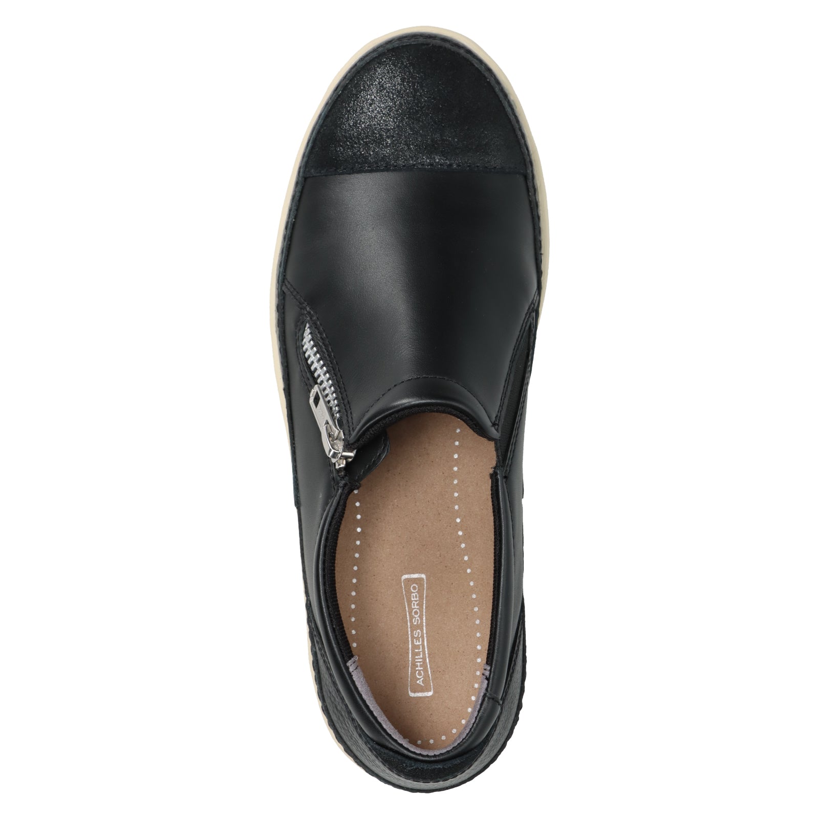 アキ アキレス・ソルボ H 620 黒｜ラメトーキャップ 牛革厚底