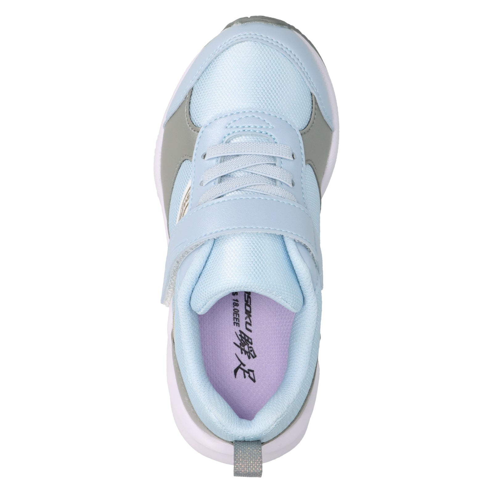 瞬足 LC-814 サックス/グレー｜女の子向け｜幅広3E｜ULTRA WIDE