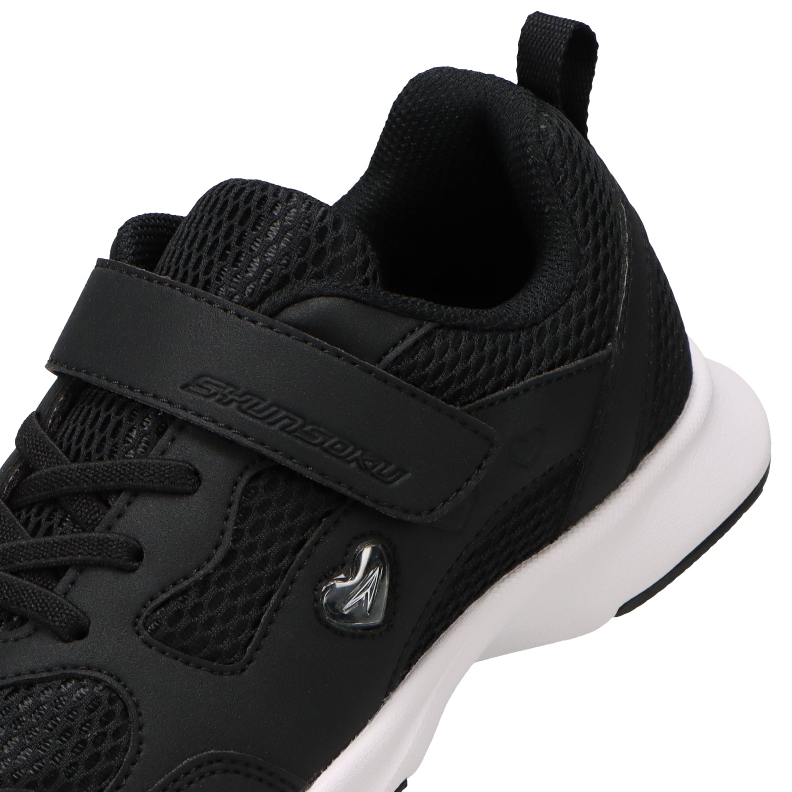 瞬足 LJ-836 黒｜女の子向けスクールモデル｜ゴム紐×面ファスナー