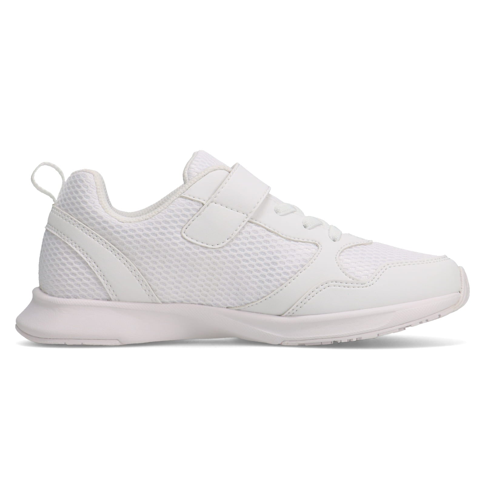 瞬足 LJ-836 白｜女の子向けスクールモデル｜ゴム紐×面ファスナー