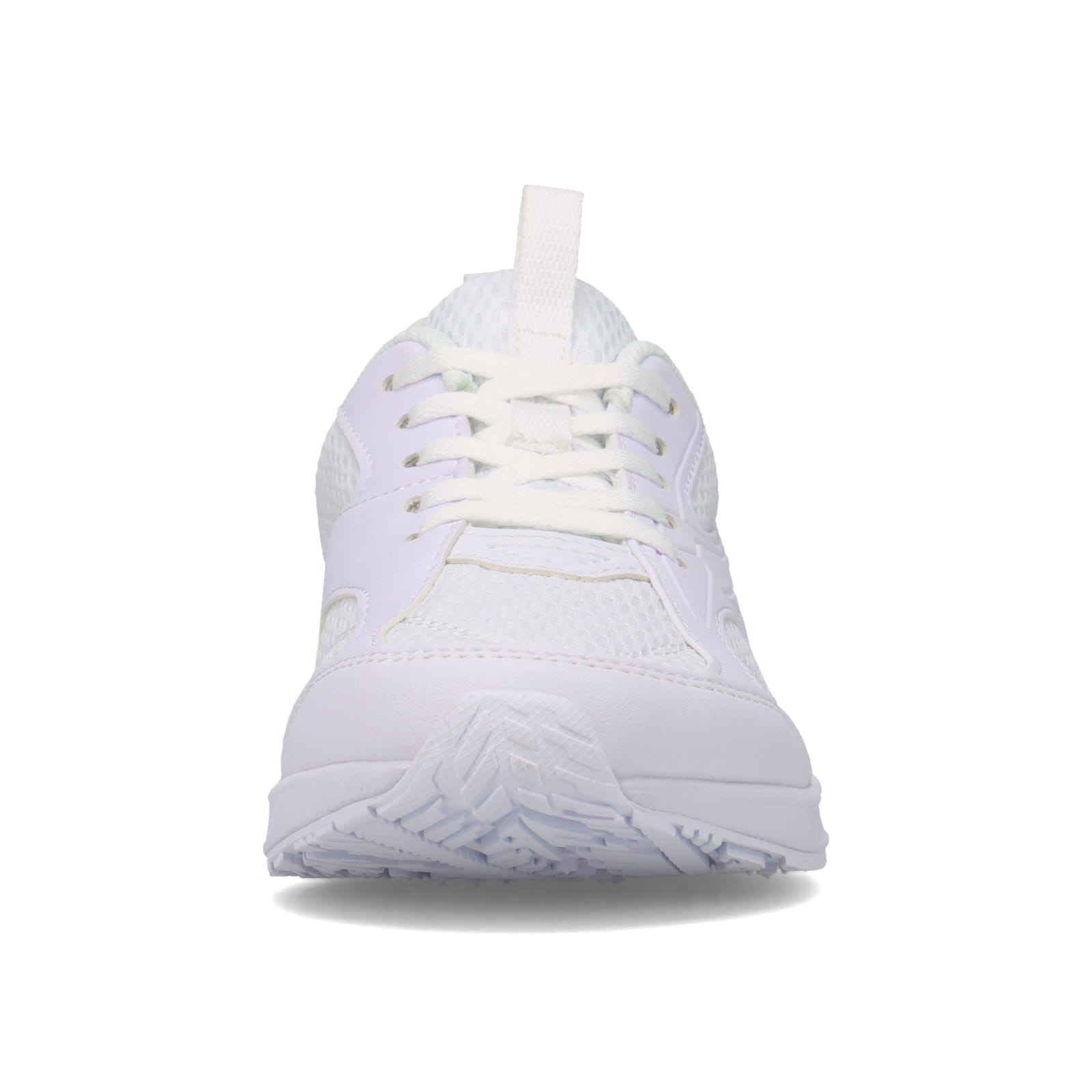 瞬足 JJ-196 白/白｜校則対応カラーのスクールモデル｜シューレース