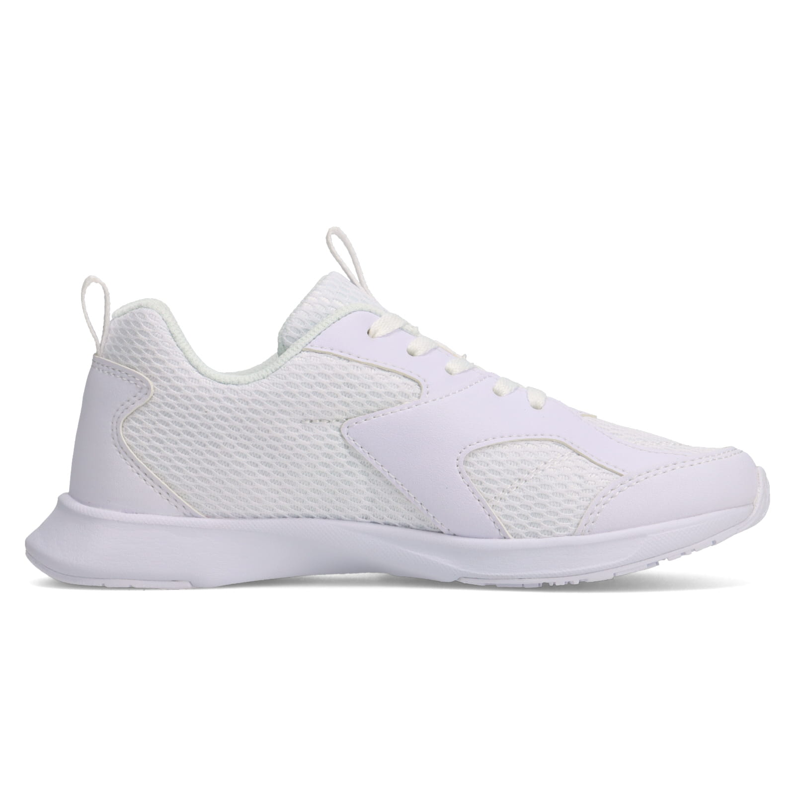 瞬足 JJ-196 白/白｜校則対応カラーのスクールモデル｜シューレース