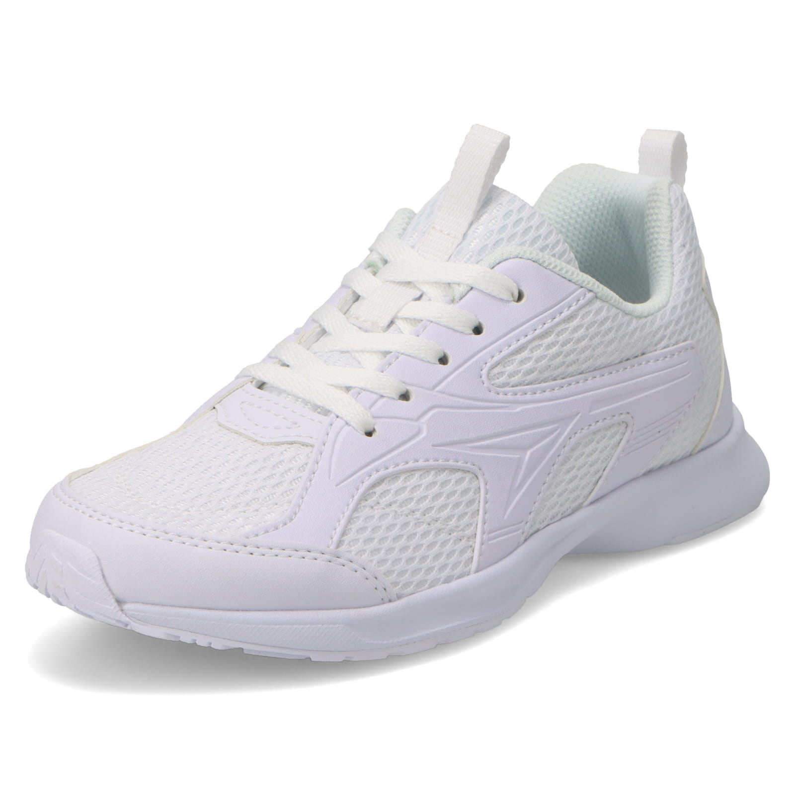 JJJ太専用 瞬足 JJ-096 白/白｜for SCHOOL｜ゴム紐×面ファスナー｜合皮（2E）