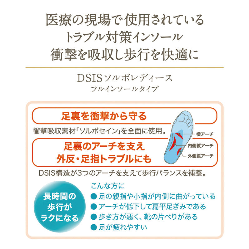 DSIS ソルボレディース フルインソールタイプ　ブラック（1ペア）